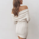 Women's Off-shoulder Long Sleeve Mini Dress