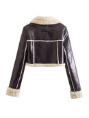 Women's Short Lapel Long Sleeve Slim Jacket