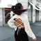 Cross Backless Long Sleeve Hollow Crop Tops