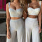 Women Causal Crop Top and Wide-leg Pants Sportswear