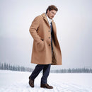 Men's Solid Color Woolen Coat