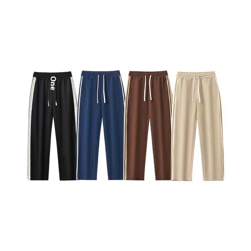 Men's Drawstring Straight-leg Wide-leg Pants