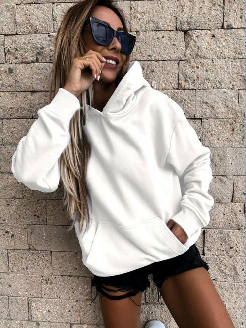 Women Solid Color Hoodie