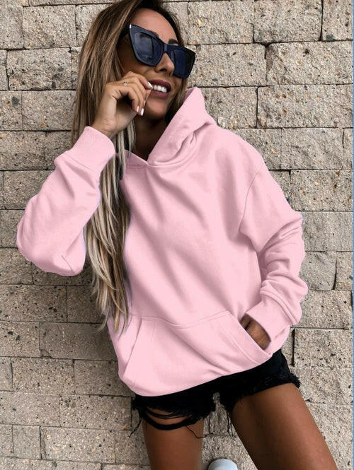 Women Solid Color Hoodie