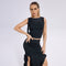 Women's One Shoulder Ruffle Top + Ruffle Skirt Set