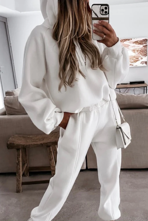 Cotton tracksuit set, white