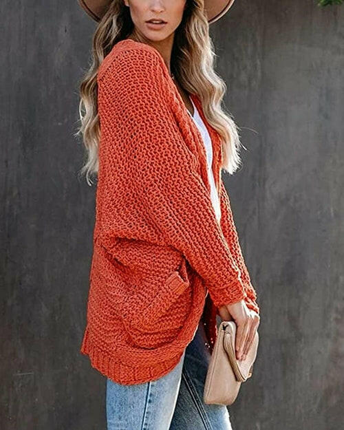 Batwing Sleeve Knitted Sweater Cardigan Coat
