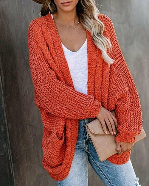 Batwing Sleeve Knitted Sweater Cardigan Coat