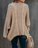 Batwing Sleeve Knitted Sweater Cardigan Coat