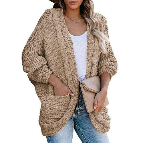 Batwing Sleeve Knitted Sweater Cardigan Coat