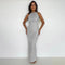 Women's Knitted Sleeveless Slit Long Dress