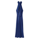 Women's Hanging Collar Silk Satin Dress