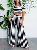 Stripe Printed T-Shirt Set