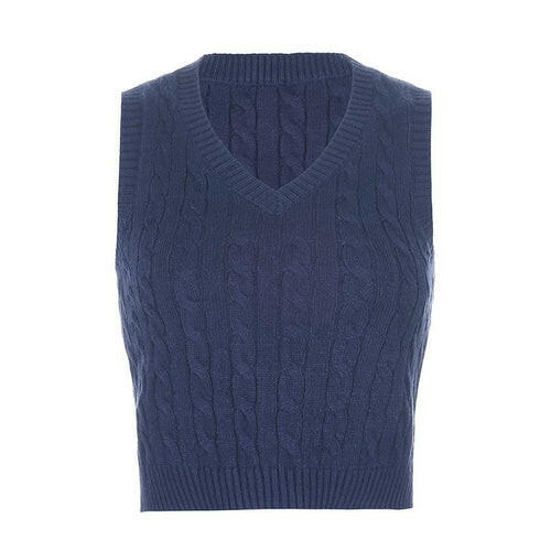 Vintage V-neck Long Sleeve Vest