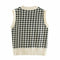 Women Houndstooth Vest Sweater