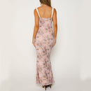 Women's Sling Long Lace Collar Slim-fit Maxi Dress