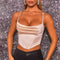 Women’s Rhinestone Stain Square Neck Crop