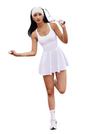 Women's Slim Fit Anti-exposure Shorts One-piece Sport Mini Dress