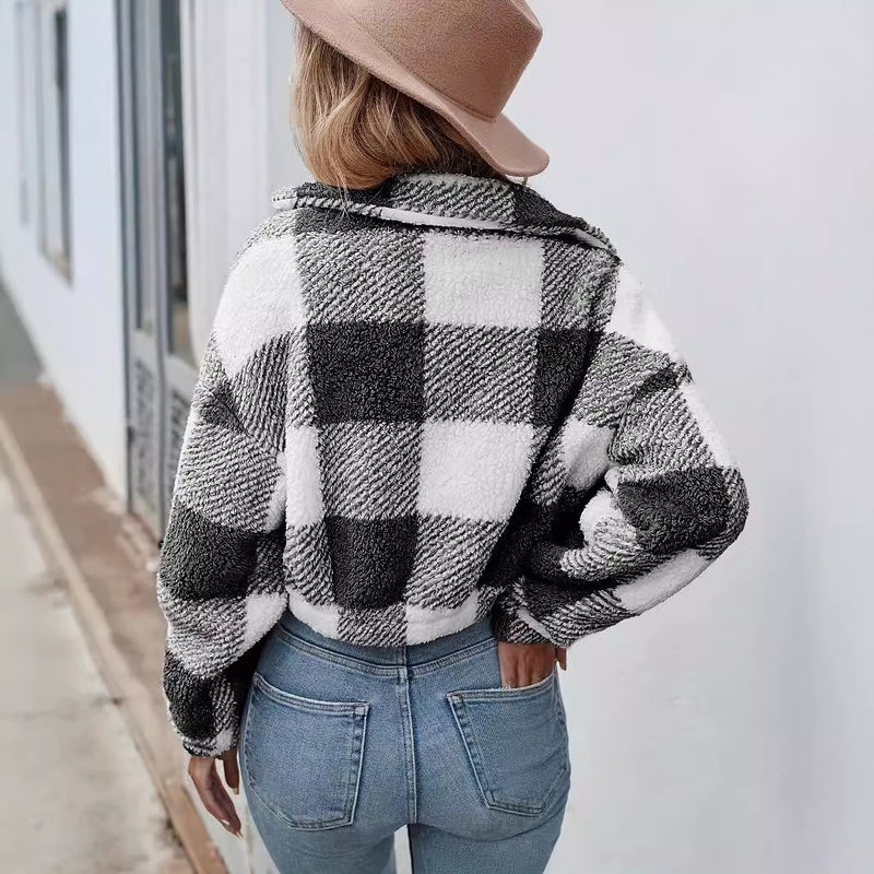 Women's Loose Plaid Jacket