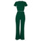 omen Ribbed O Neck Crop Top and Long Pants Set