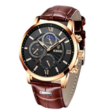 Men Luxury Brown Leather Casual Watch