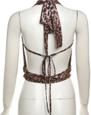 Women's Halter Backless Tank Tops Leopard Print