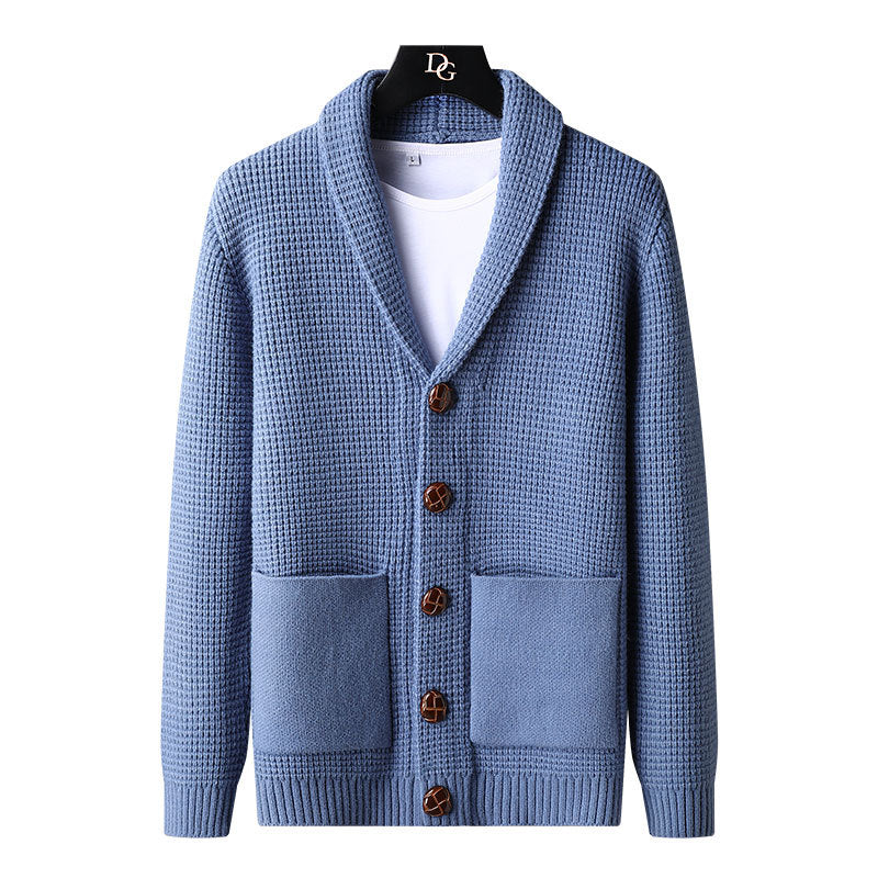 Men's Lapel Button Sweater