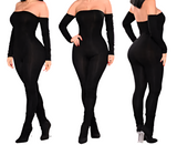 Women Off Shoulder Bodycon Jumpsuit