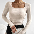 Women's Slim-fit Pleated Long-sleeved Top