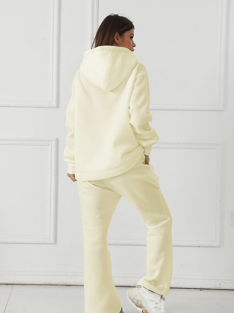 Women's Solid Color Long Sleeved Jumper And Pants Tracksuit