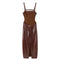 Women's Dark Brown Sleeveless Dress