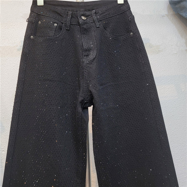 Men's Straight Casual Rhinestone Jeans