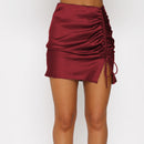 Women's Pleating High Waist Zip Skirt