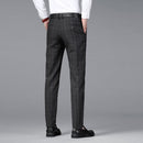 Men's Casual Business Plaid Long Pants