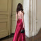 Women's Strap Satin A Swing Backless Dress