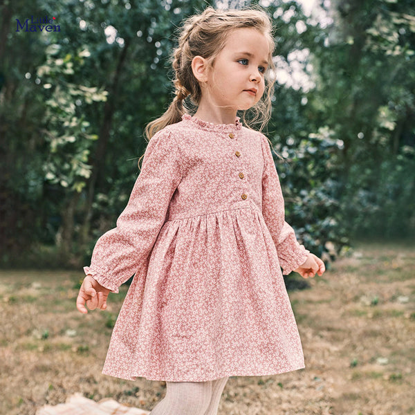 Girls Cotton Long Sleeve Princess Sun Dress