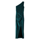 Women's High Slit One-shoulder Long Dress