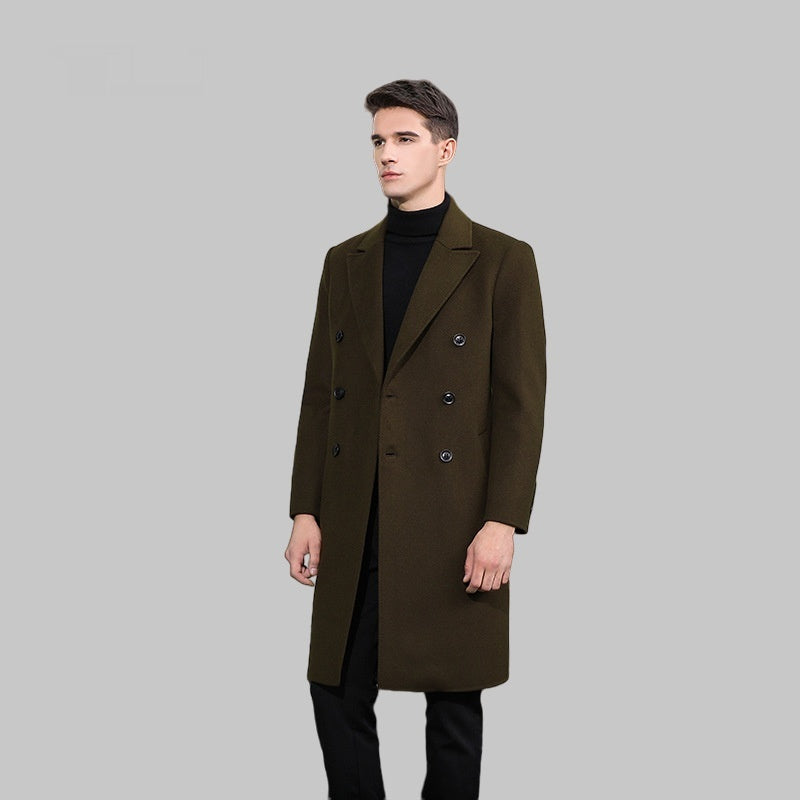 Men's Woolen Below The Knee Coat