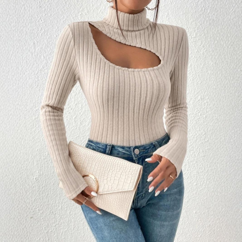 Women's Hollow-out Turtleneck Bottoming Shirt