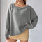 Women's Pullover Round Neck Solid Color Sweater