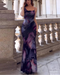 Women's Floral Spaghetti Strap  Bodycon Maxi Dress