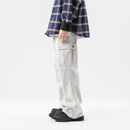 Men's Solid Color Multi-pocket Straight Casual Pants