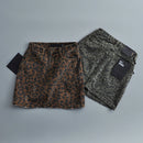 Women's Leopard Print High Waist Denim Skirt