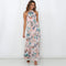 Women's Slim-fit Halter Printed Swing Lace-up Dress