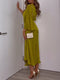 Women's Elegant Bat Sleeve Solid Color Dress