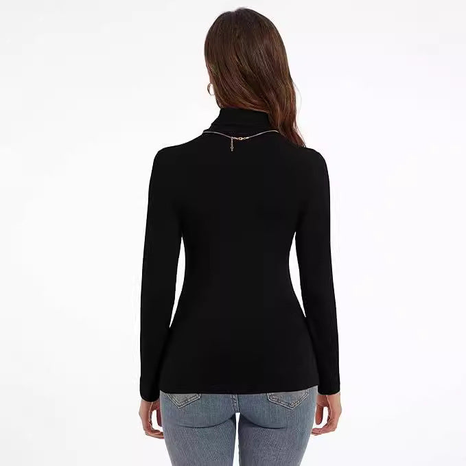 Women's Slim-fit Turtleneck Long Sleeve Base Shirt