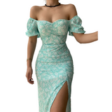 Women's Lantern Sleeve Maxi Dress