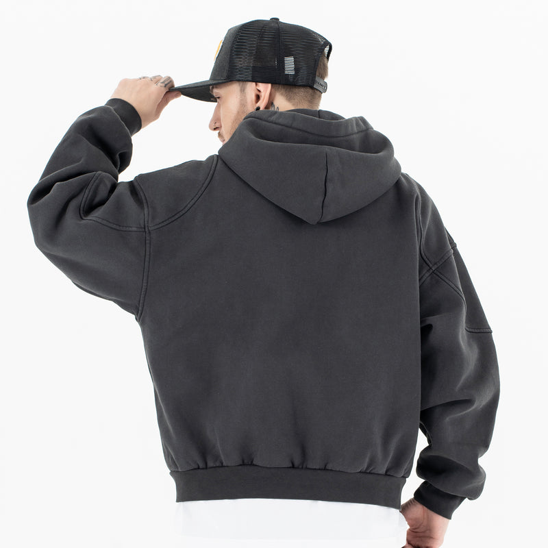 Men's Big Pocket Padded Hooded Zipper Sweatshirt