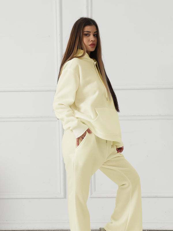 Women's Solid Color Long Sleeved Jumper And Pants Tracksuit