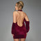 Women's Halter Swing Collar Backless Velvet Dress